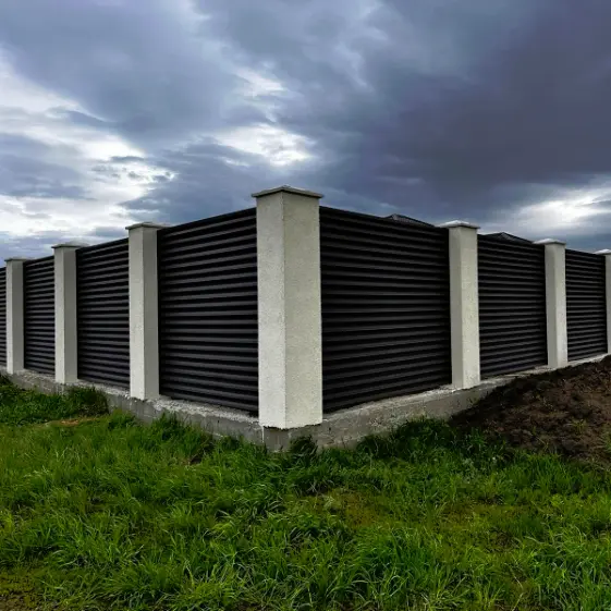 Забор Еврожалюзи RAL8019 МАТТЕ Темный Шоколад матовый двусторонний