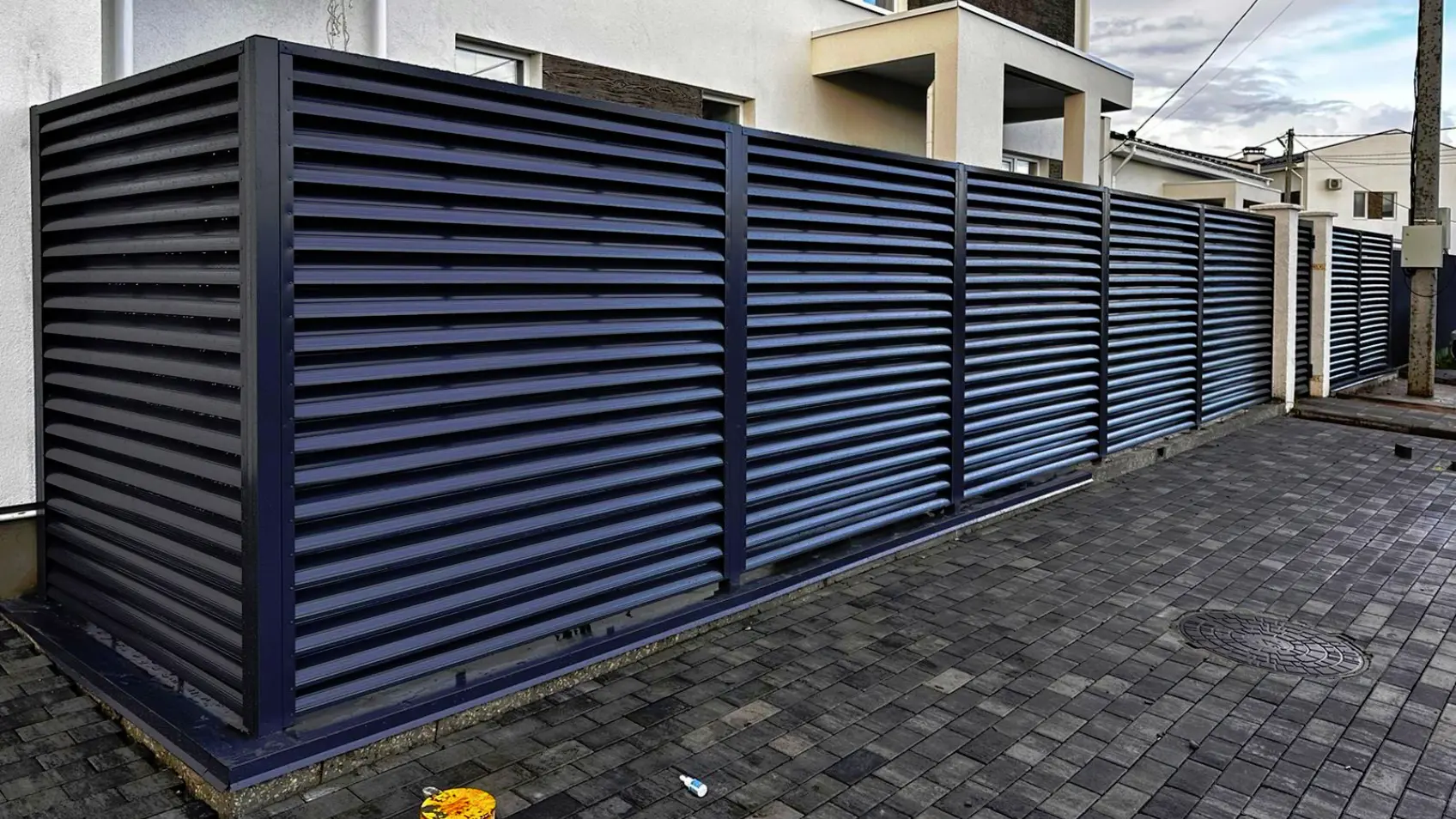 Фото 7 забор жалюзи RAL 9005 Черный двусторонний