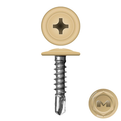 Caморез ПШС по металлу 4,2х16 RAL1001 Клен Cветлый прессшайба сверло