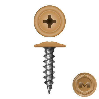 Caморез ПШ по дереву 4,2х16 RAL1011 Светлое дерево прессшайба