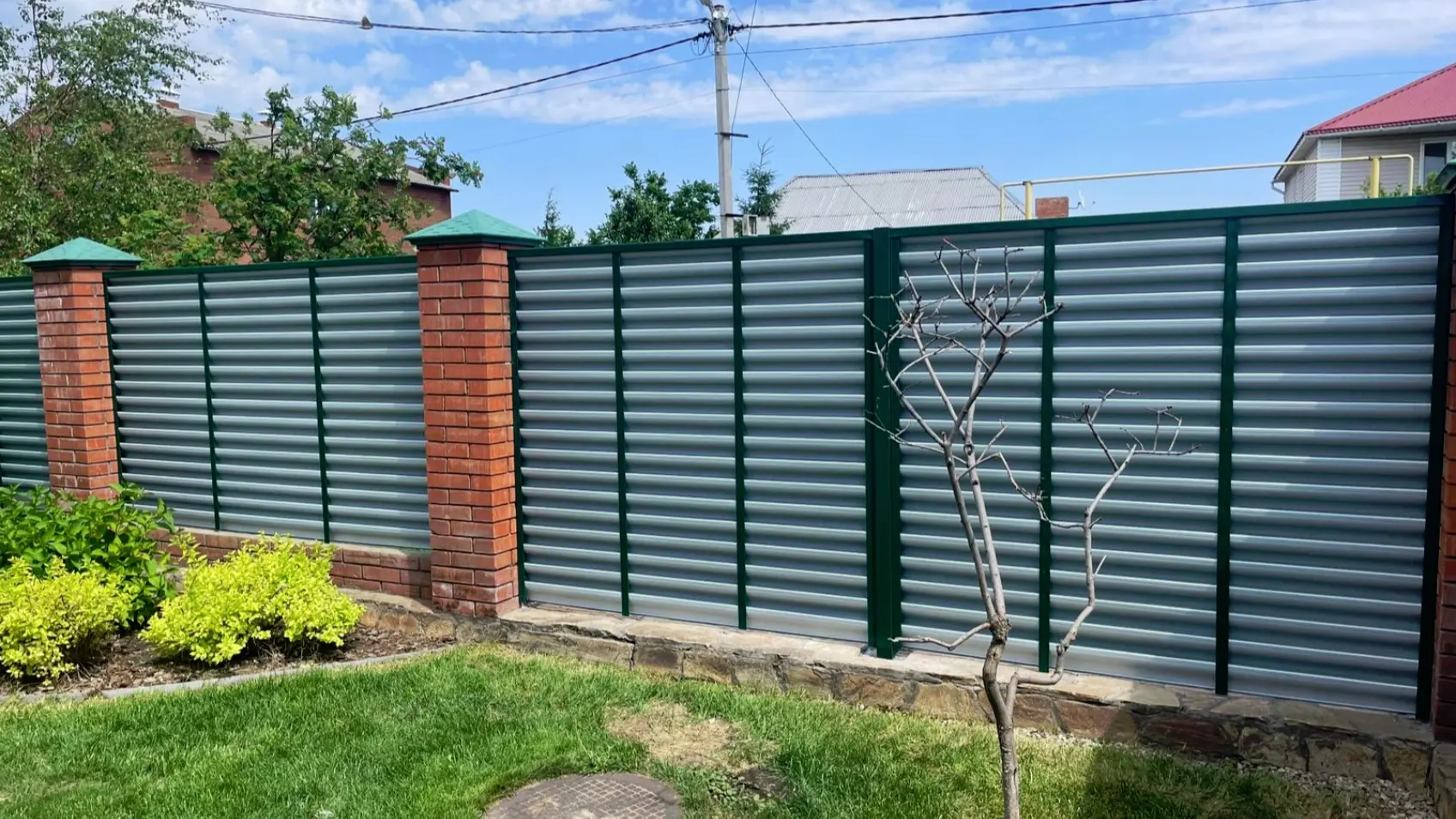 Фото 7 Забор Еврожалюзи RAL6005 Зеленый Мох двусторонний