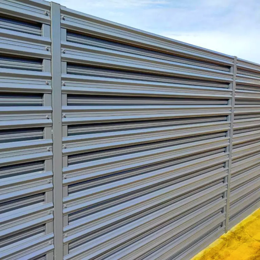 Фото 2 забор ранчо из штакетника Эко-М 7024 Серый Графит шахматка