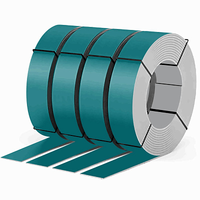 Штрипс лента стальная 0.45мм полиэстер RAL 5021 Морская Волна ширина 113-1250мм