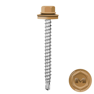 Саморез кровельный DAXMER по дереву RAL1011 Светлое дерево 4,8 50мм