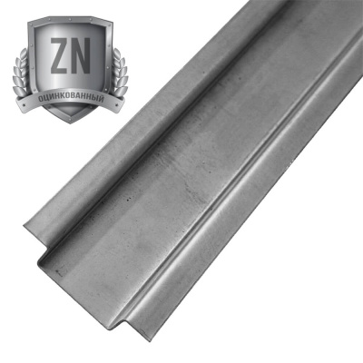 Шляпный профиль П-образный 65х20х20мм оцинкованный стенка 1,2мм длина 3 метра для лаг (поперечин) забора вид сзади