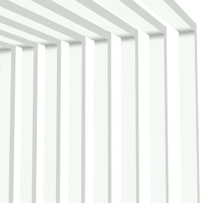 Декоративная рейка металлическая RAL9003 Белый на стенах и потолке в сборе